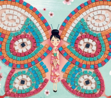 Manualidad con mosaicos Mariposas