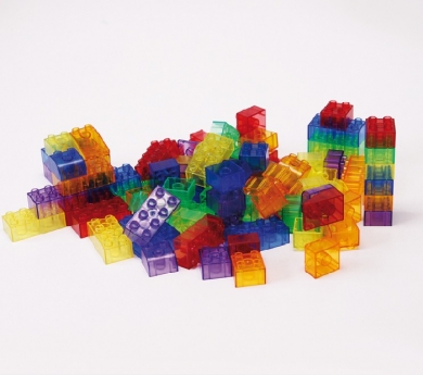 90 piezas de construcción translúcidas tipo lego