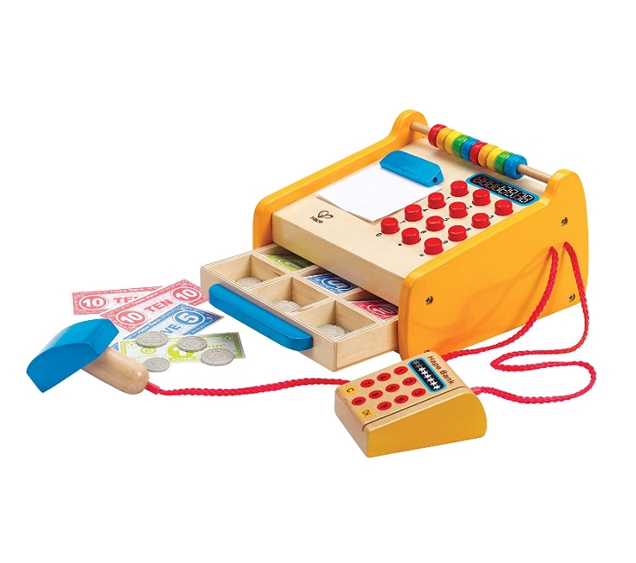 Caja registradora de juguete de madera con diatáfono HAPE