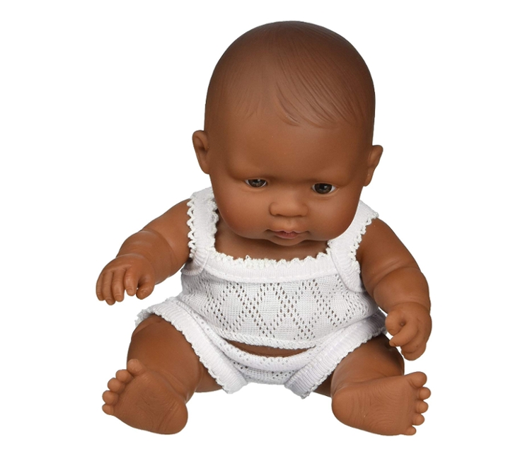 Muñeca bebé sexuada rasgos latinoamericanos 21cm.