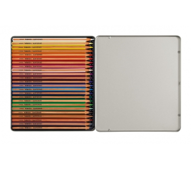 Estoig metàl·lic de 24 llapis de colors