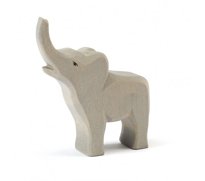 Figura de madera Ostheimer - Elefante pequeño con trompa hacia arriba