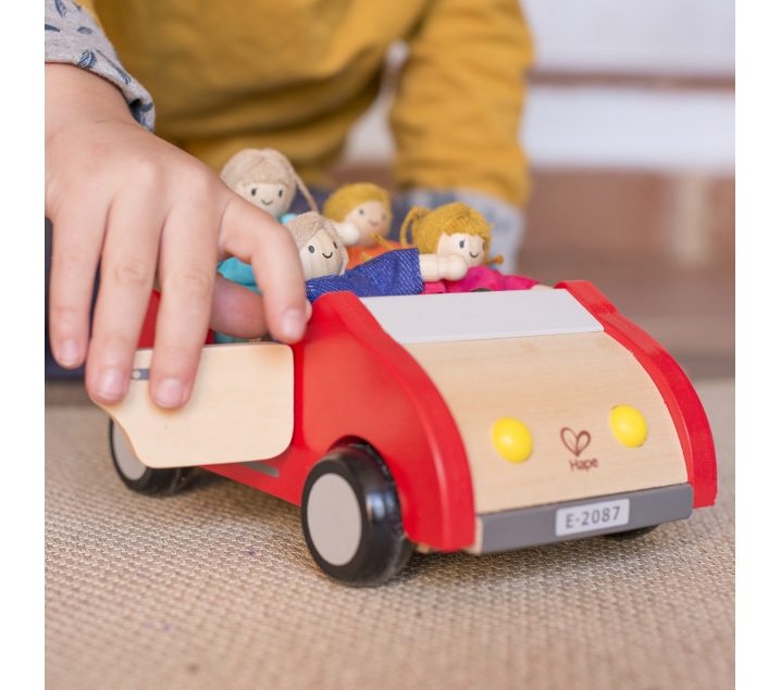 hazlo plano Acuoso Palabra coche de madera para muñecos pequeños tipo clics.