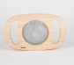 Panell sensorial amb marc de fusta i nanses. Platejat