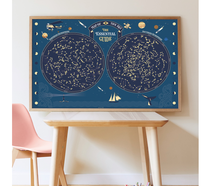 Constelaciones, gran poster con 640 pegatinas