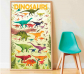 Dinosaurios, gran poster con 32 pegatinas