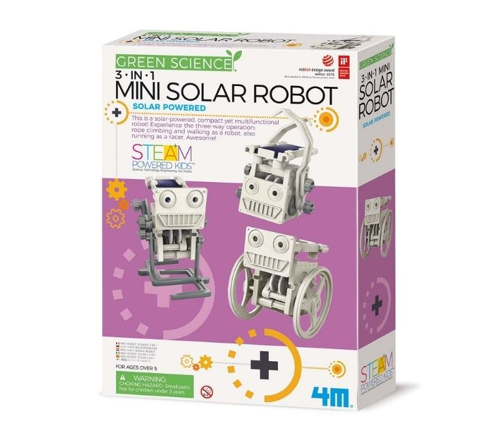 Mini robot solar 3 en 1 Green science Kidzlabs