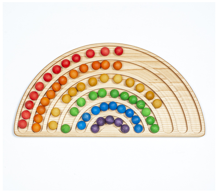 Tablero de trazo y clasificación arco iris Montessori