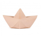 Barquito origami de caucho natural rosa