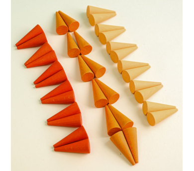 36 piezas sueltas para mandala conos naranjas