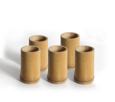 5 pots de bambú