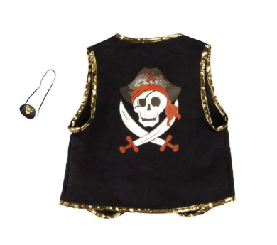 Disfressa armilla pirata o piratessa amb pegat 4 a 7 anys