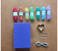 Kit DIY garlanda de corazones arcoiris con lana cardada
