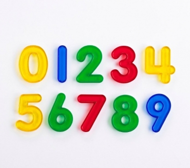 Números de colores transparentes