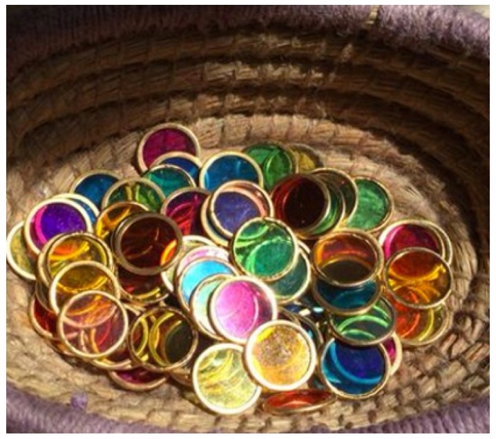 100 Discs de colors amb cèrcol metàl·lic