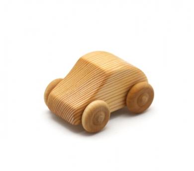 Coche pequeño Mini Fiat de madera